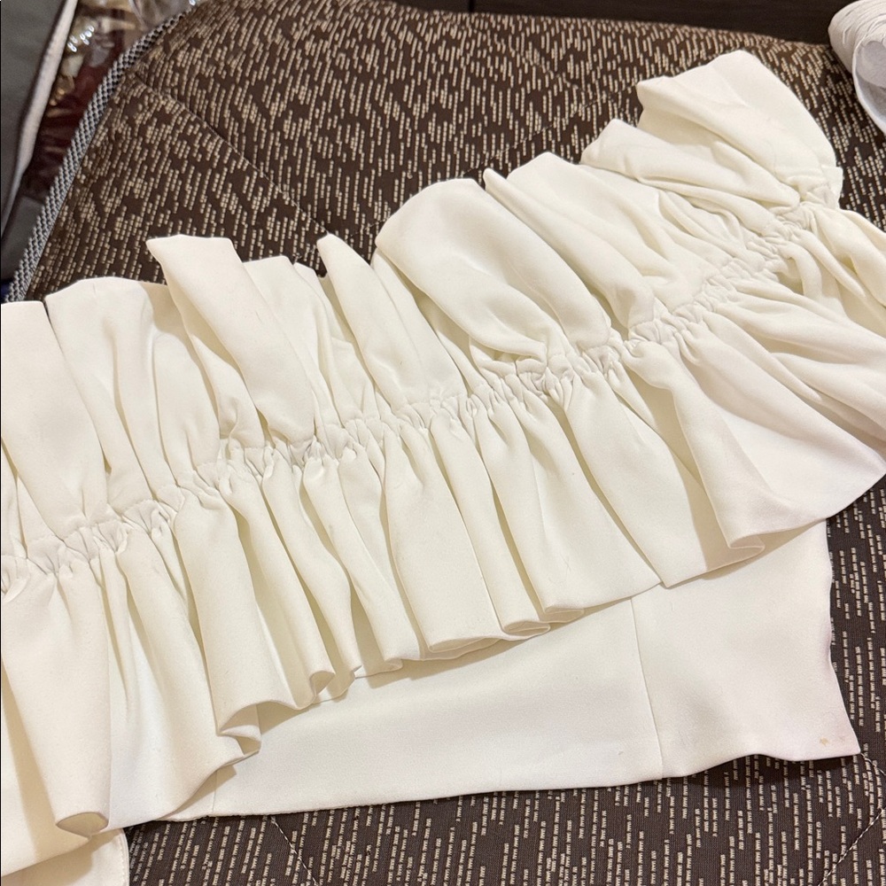 Elegant Cream Blouse with Ruffle Detail